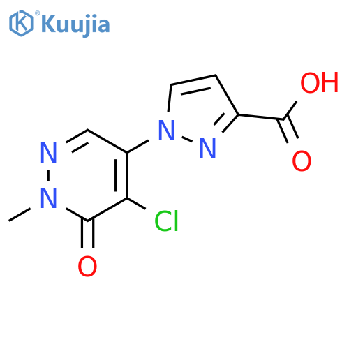 1-(5-Chloro-1-methyl-6-oxo-1,6-dihydro-pyridazin-4-yl)-1H-pyrazole-3-carboxylic acid structure