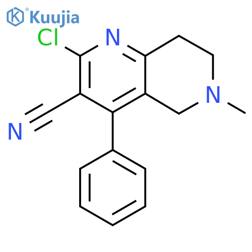 2-Chloro-6-methyl-4-phenyl-5,6,7,8-tetrahydro-1,6-naphthyridine-3-carbonitrile structure