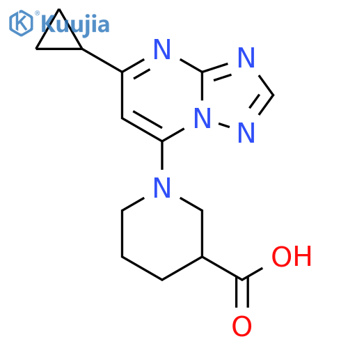 1-(5-Cyclopropyl-[1,2,4]triazolo[1,5-a]pyrimidin-7-yl)-piperidine-3-carboxylic acid structure