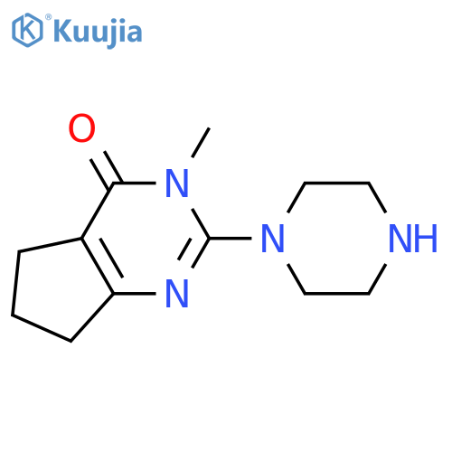 3-Methyl-2-piperazin-1-yl-3,5,6,7-tetrahydro-cyclopentapyrimidin-4-one structure