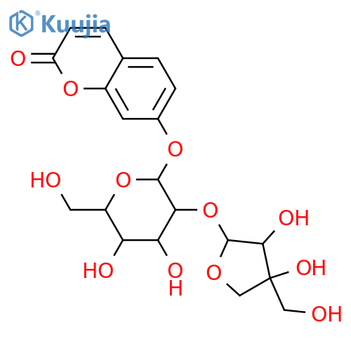 7-Hydroxy-2H-1-benzopyran-2-one; O-[β-D-Apiofuranosyl-(1→2)-β-D-glucopyranoside] structure