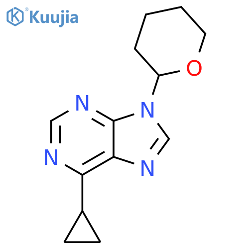 9H-Purine, 6-cyclopropyl-9-(tetrahydro-2H-pyran-2-yl)- structure
