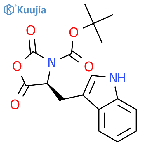 3-Oxazolidinecarboxylicacid, 4-(1H-indol-3-ylmethyl)-2,5-dioxo-, 1,1-dimethylethyl ester, (S)- (9CI) structure