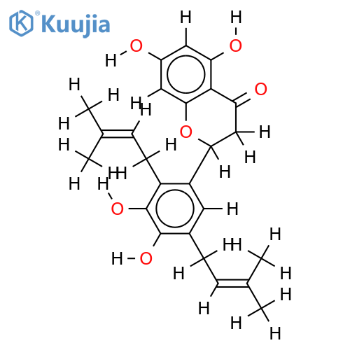 2-[3,4-Dihydroxy-2,5-bis(3-methyl-2-buten-1-yl)phenyl]-5,7-dihydroxy-2,3-dihydro-4H-chromen-4-one structure
