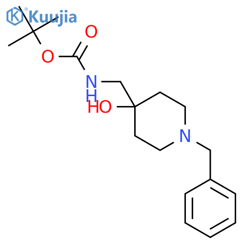 tert-Butyl (1-benzyl-4-hydroxy-4-piperidinyl)methylcarbamate structure