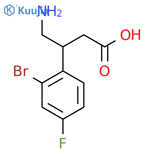 4-amino-3-(2-bromo-4-fluorophenyl)butanoic acid structure