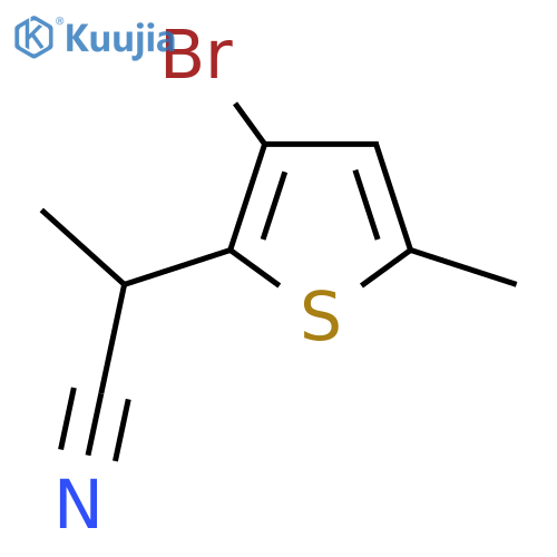 2-(3-bromo-5-methylthiophen-2-yl)propanenitrile structure
