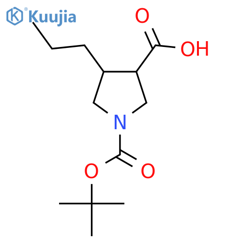 1-(tert-butoxy)carbonyl-4-propylpyrrolidine-3-carboxylic acid structure