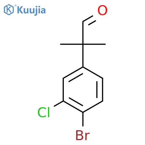 2-(4-bromo-3-chlorophenyl)-2-methylpropanal structure