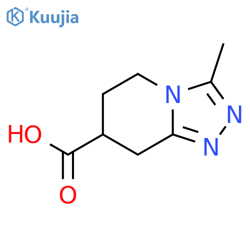 3-methyl-5H,6H,7H,8H-1,2,4triazolo4,3-apyridine-7-carboxylic acid structure