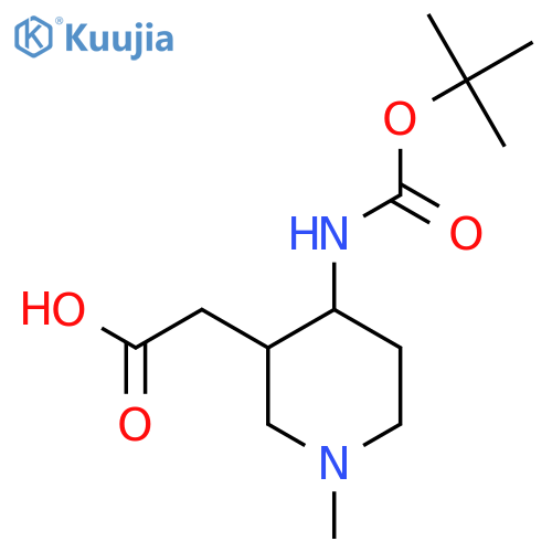 2-(4-{[(Tert-butoxy)carbonyl]amino}-1-methylpiperidin-3-yl)acetic acid structure