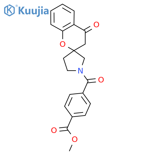 methyl 4-({4-oxo-3,4-dihydrospiro[1-benzopyran-2,3'-pyrrolidine]-1'-yl}carbonyl)benzoate structure