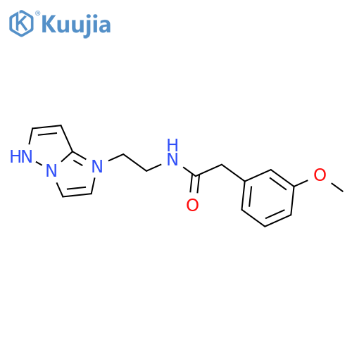 2-(3-methoxyphenyl)-N-(2-{1H-pyrazolo[1,5-a]imidazol-1-yl}ethyl)acetamide structure