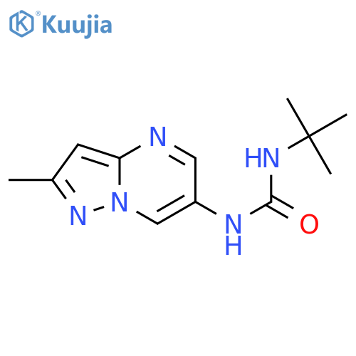 3-tert-butyl-1-{2-methylpyrazolo[1,5-a]pyrimidin-6-yl}urea structure