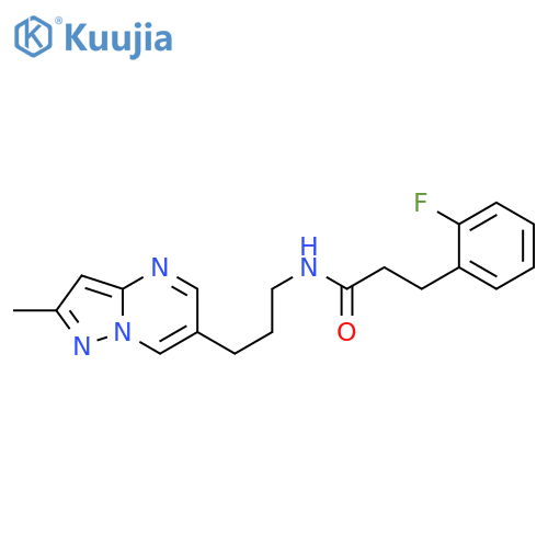3-(2-fluorophenyl)-N-[3-(2-methylpyrazolo[1,5-a]pyrimidin-6-yl)propyl]propanamide structure
