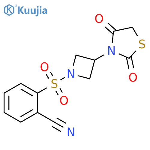 Benzonitrile, 2-[[3-(2,4-dioxo-3-thiazolidinyl)-1-azetidinyl]sulfonyl]- structure