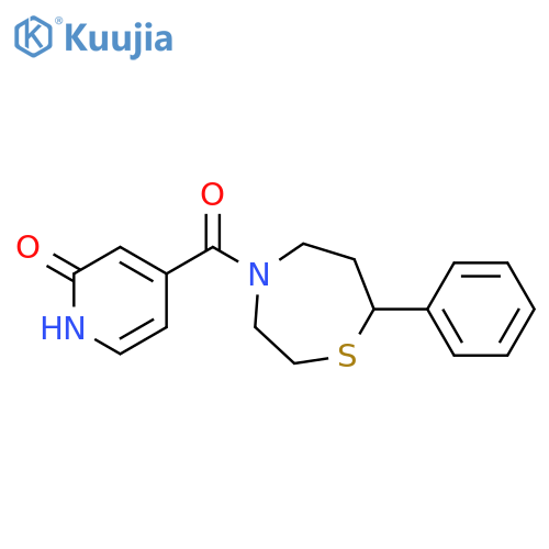 4-(7-phenyl-1,4-thiazepane-4-carbonyl)-1,2-dihydropyridin-2-one structure