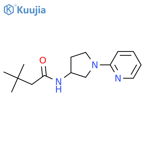 3,3-dimethyl-N-(1-pyridin-2-ylpyrrolidin-3-yl)butanamide structure
