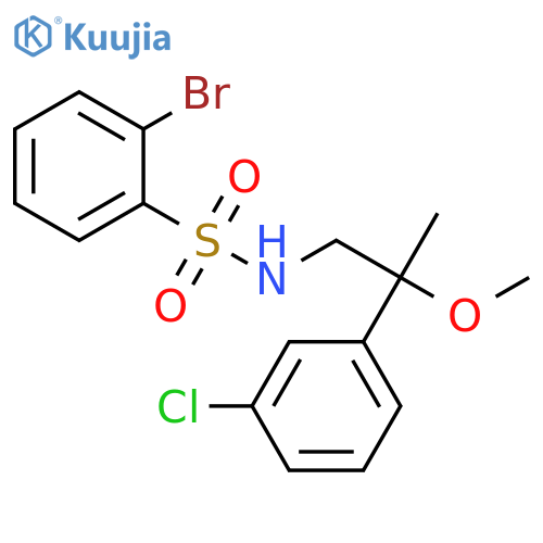 2-bromo-N-[2-(3-chlorophenyl)-2-methoxypropyl]benzenesulfonamide structure