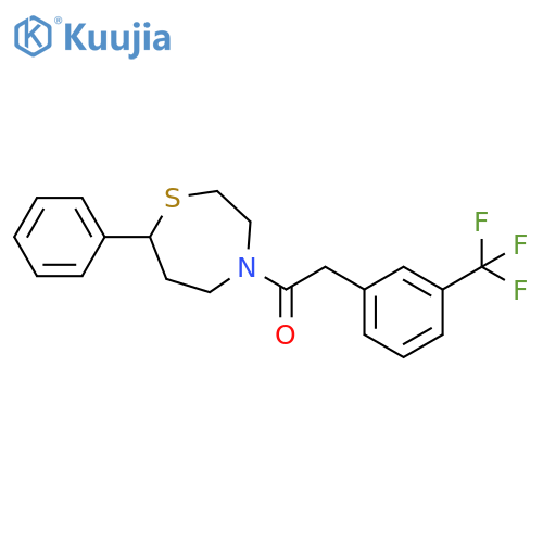 1-(7-phenyl-1,4-thiazepan-4-yl)-2-[3-(trifluoromethyl)phenyl]ethan-1-one structure