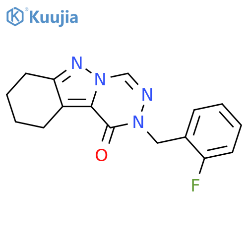 2-[(2-fluorophenyl)methyl]-1H,2H,7H,8H,9H,10H-[1,2,4]triazino[4,5-b]indazol-1-one structure