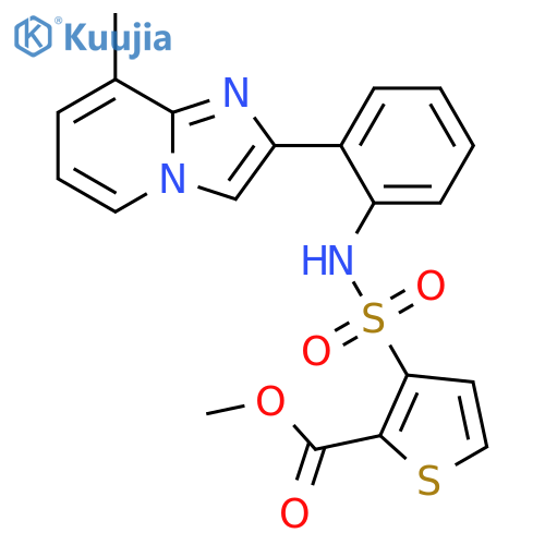 Methyl 3-[[[2-(8-methylimidazo[1,2-a]pyridin-2-yl)phenyl]amino]sulfonyl]-2-thiophenecarboxylate structure