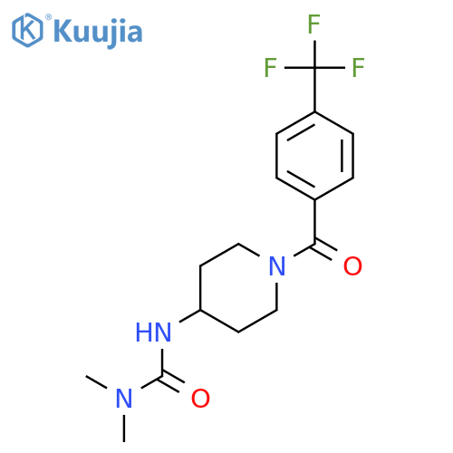 1,1-Dimethyl-3-[1-[4-(trifluoromethyl)benzoyl]piperidin-4-yl]urea structure