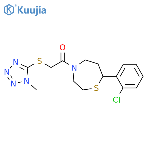 1-[7-(2-chlorophenyl)-1,4-thiazepan-4-yl]-2-[(1-methyl-1H-1,2,3,4-tetrazol-5-yl)sulfanyl]ethan-1-one structure
