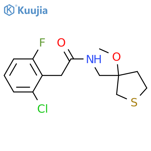 2-(2-chloro-6-fluorophenyl)-N-[(3-methoxythiolan-3-yl)methyl]acetamide structure