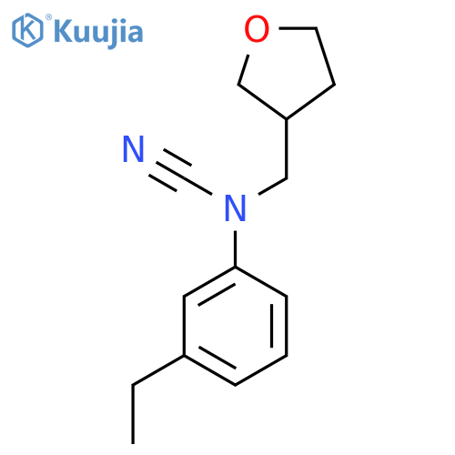 N-cyano-3-ethyl-N-[(oxolan-3-yl)methyl]aniline structure
