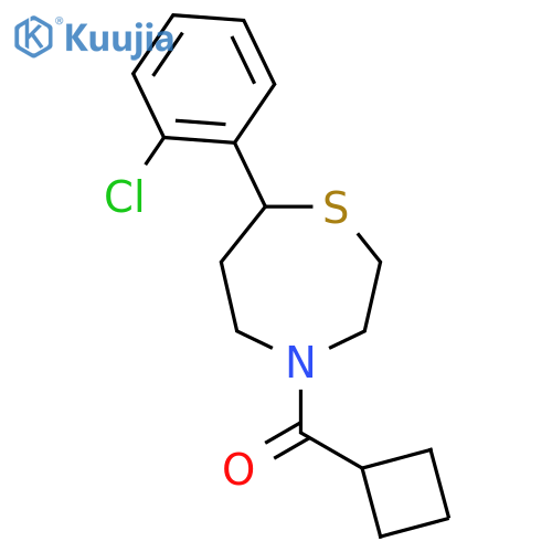 7-(2-chlorophenyl)-4-cyclobutanecarbonyl-1,4-thiazepane structure