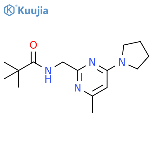 2,2-dimethyl-N-{4-methyl-6-(pyrrolidin-1-yl)pyrimidin-2-ylmethyl}propanamide structure