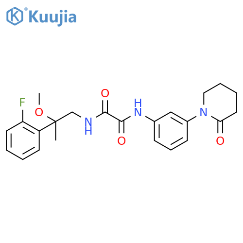 N1-(2-(2-fluorophenyl)-2-methoxypropyl)-N2-(3-(2-oxopiperidin-1-yl)phenyl)oxalamide structure