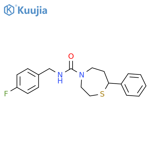 N-[(4-fluorophenyl)methyl]-7-phenyl-1,4-thiazepane-4-carboxamide structure