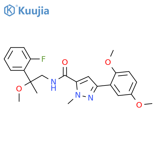 5-(2,5-dimethoxyphenyl)-N-[2-(2-fluorophenyl)-2-methoxypropyl]-2-methylpyrazole-3-carboxamide structure
