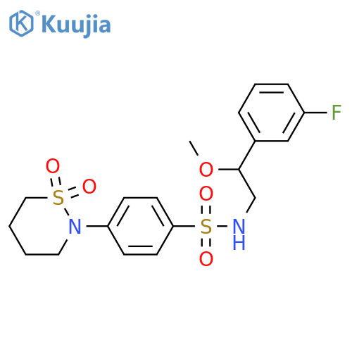 4-(1,1-dioxothiazinan-2-yl)-N-[2-(3-fluorophenyl)-2-methoxyethyl]benzenesulfonamide structure