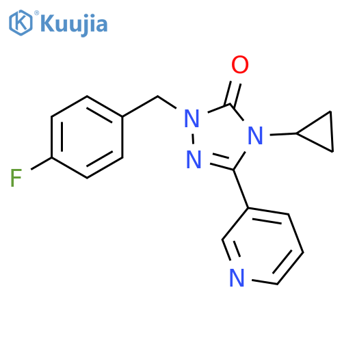 4-cyclopropyl-1-[(4-fluorophenyl)methyl]-3-(pyridin-3-yl)-4,5-dihydro-1H-1,2,4-triazol-5-one structure