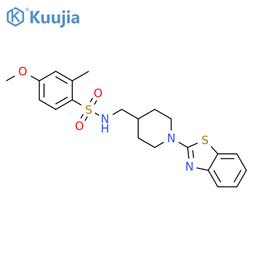 N-{[1-(1,3-benzothiazol-2-yl)piperidin-4-yl]methyl}-4-methoxy-2-methylbenzene-1-sulfonamide structure