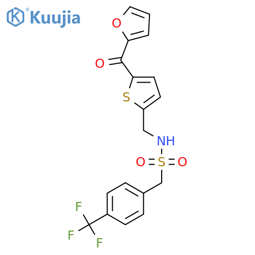 N-{[5-(furan-2-carbonyl)thiophen-2-yl]methyl}-1-[4-(trifluoromethyl)phenyl]methanesulfonamide structure
