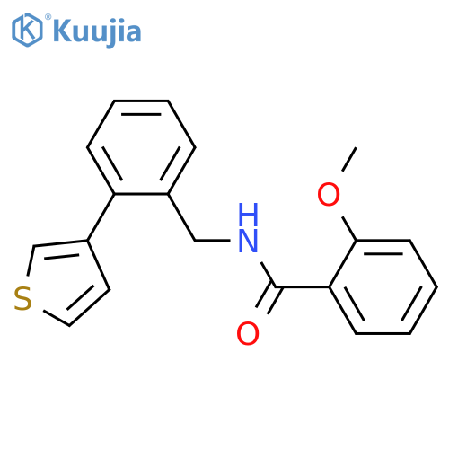 2-methoxy-N-[(2-thiophen-3-ylphenyl)methyl]benzamide structure