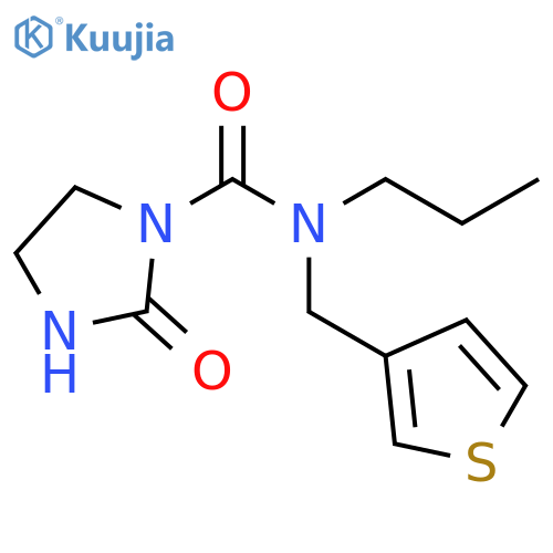 2-oxo-N-propyl-N-[(thiophen-3-yl)methyl]imidazolidine-1-carboxamide structure