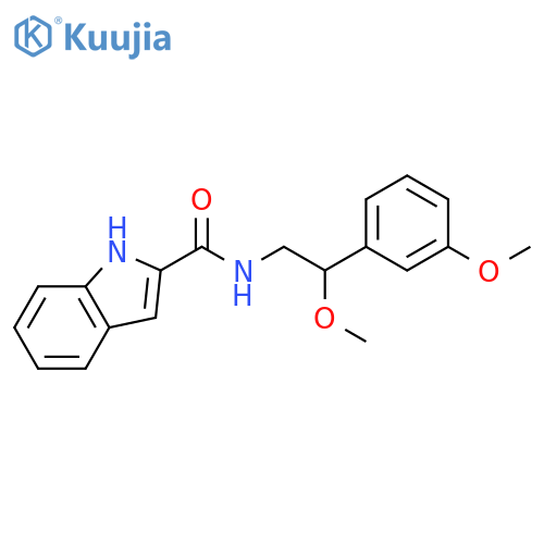 N-[2-methoxy-2-(3-methoxyphenyl)ethyl]-1H-indole-2-carboxamide structure