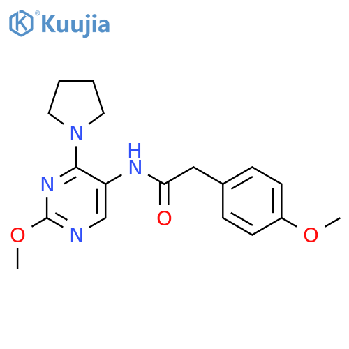N-[2-methoxy-4-(pyrrolidin-1-yl)pyrimidin-5-yl]-2-(4-methoxyphenyl)acetamide structure