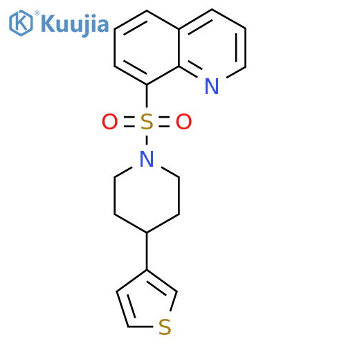 8-{4-(thiophen-3-yl)piperidin-1-ylsulfonyl}quinoline structure