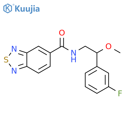 N-[2-(3-Fluorophenyl)-2-methoxyethyl]-2,1,3-benzothiadiazole-5-carboxamide structure