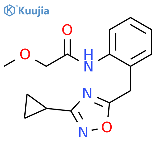 N-{2-[(3-cyclopropyl-1,2,4-oxadiazol-5-yl)methyl]phenyl}-2-methoxyacetamide structure