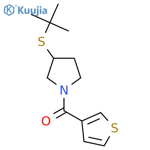 3-(tert-butylsulfanyl)-1-(thiophene-3-carbonyl)pyrrolidine structure