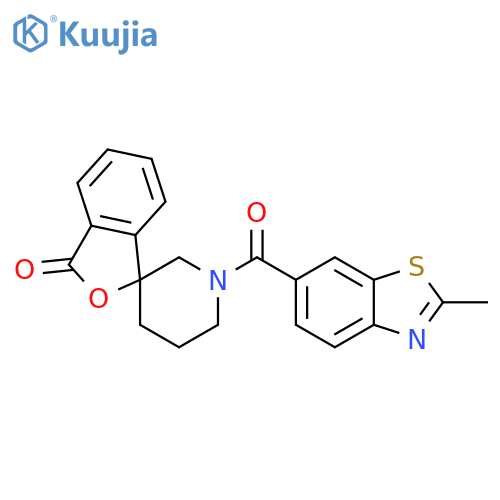 1'-(2-methyl-1,3-benzothiazole-6-carbonyl)-3H-spiro[2-benzofuran-1,3'-piperidine]-3-one structure