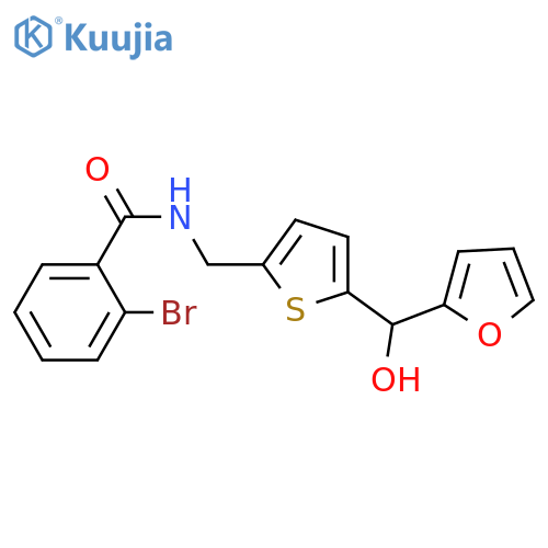 2-bromo-N-({5-[(furan-2-yl)(hydroxy)methyl]thiophen-2-yl}methyl)benzamide structure