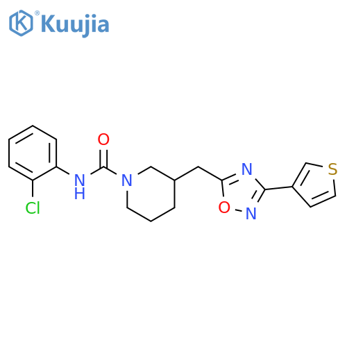 N-(2-chlorophenyl)-3-{[3-(thiophen-3-yl)-1,2,4-oxadiazol-5-yl]methyl}piperidine-1-carboxamide structure
